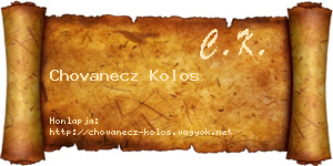 Chovanecz Kolos névjegykártya