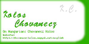 kolos chovanecz business card